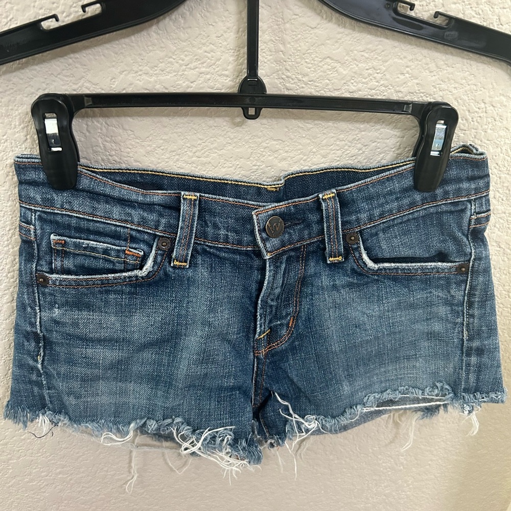 Citizens Of Humanity Distressed Blue Jean Shorts